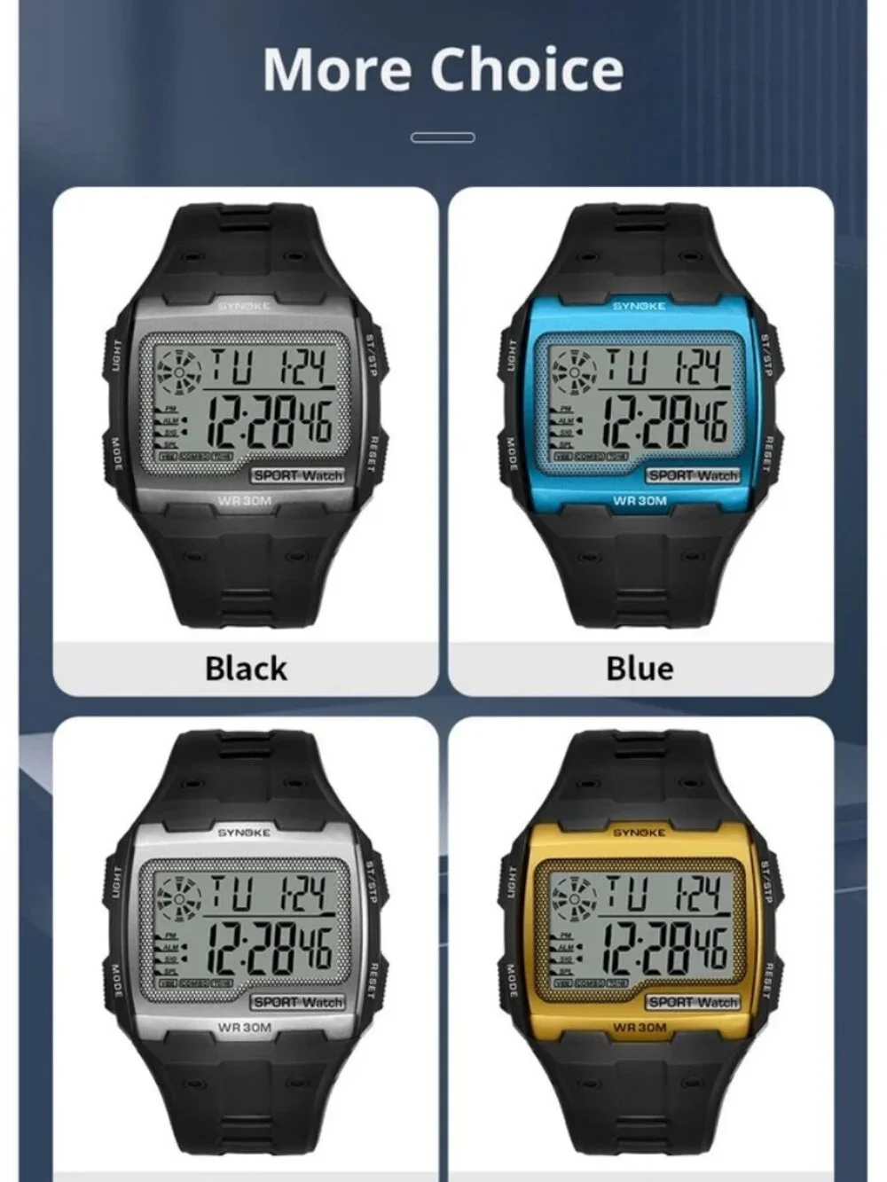 Men Waterproof Wrist Watch Sports Watch Digital Large LED Screen Watch Xmas Gift